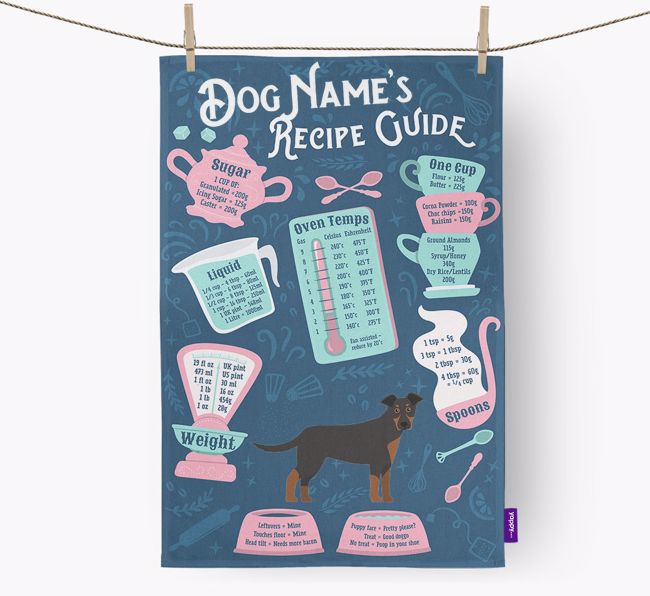 'Recipe Measurements Guide' - Personalised {breedFullName} Tea Towel